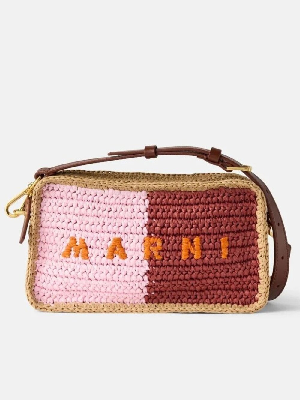 Marni Camera Bag Womens Crossbody Raffia Purse Handbag